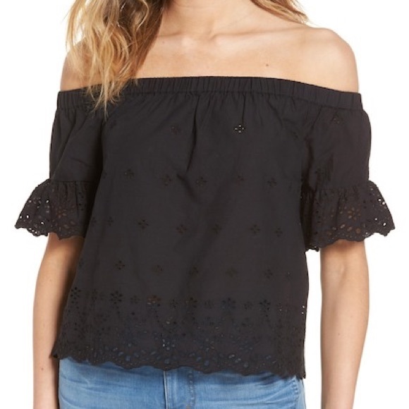 Madewell Tops - Madewell Eyelet Off the Shoulder Top